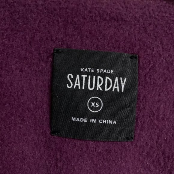 Kate Spade Saturday X-Small Purple Women's Soft Wool Blend Winter Pea Coat EUC - Picture 4 of 13